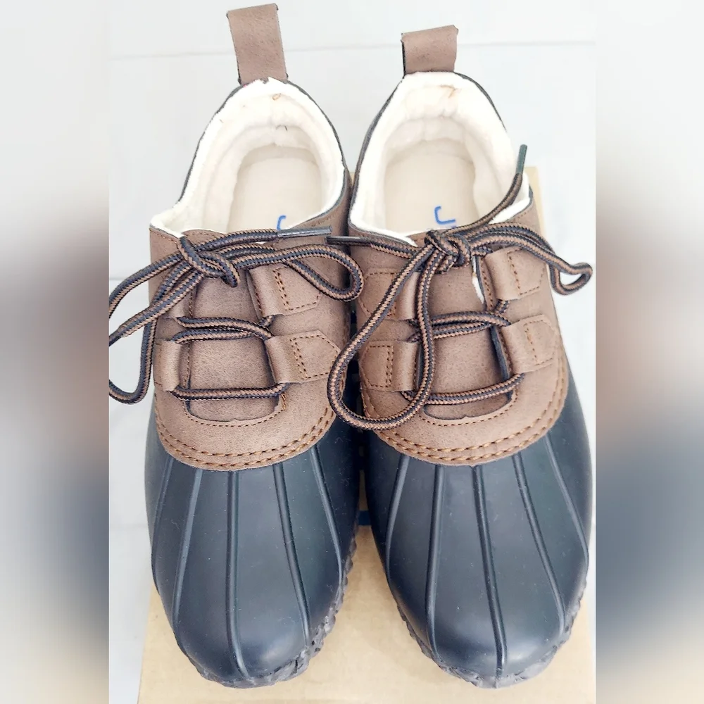 JBU Brown and Black Neutral Waterproof Duck Shoes Women's Size 6.5 Preppy Cozy